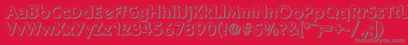 KoblenzshadowBold Font – Gray Fonts on Red Background