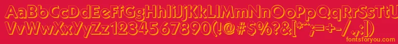 フォントKoblenzshadowBold – 赤い背景にオレンジの文字