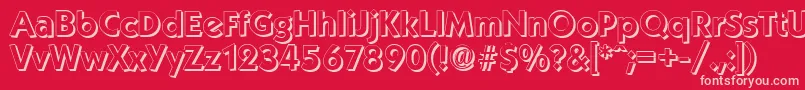 フォントKoblenzshadowBold – 赤い背景にピンクのフォント