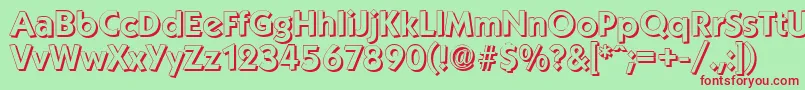 KoblenzshadowBold Font – Red Fonts on Green Background
