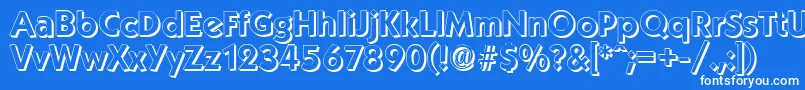 Fonte KoblenzshadowBold – fontes brancas em um fundo azul