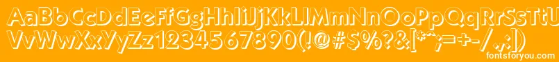 Fonte KoblenzshadowBold – fontes brancas em um fundo laranja