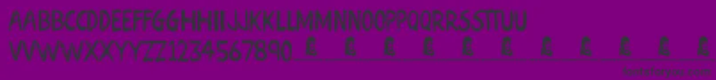 AtomicNumber-Schriftart – Schwarze Schriften auf violettem Hintergrund