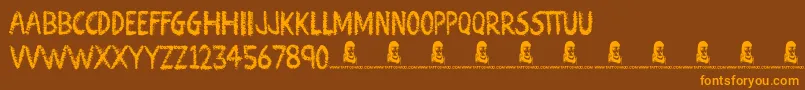 AtomicNumber Font – Orange Fonts on Brown Background