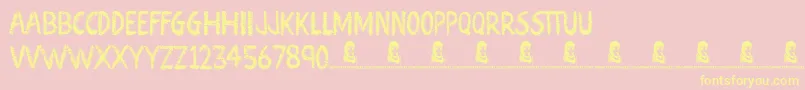 AtomicNumber Font – Yellow Fonts on Pink Background