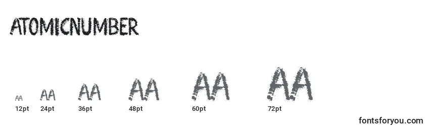Размеры шрифта AtomicNumber