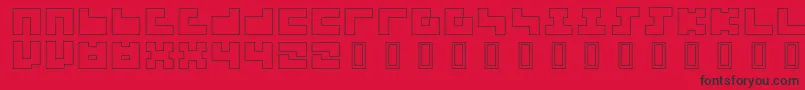 3x3Outline Font – Black Fonts on Red Background