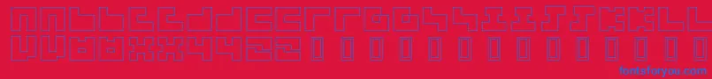 3x3Outline Font – Blue Fonts on Red Background