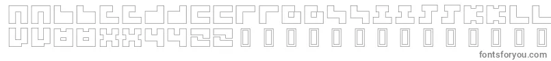 Czcionka 3x3Outline – szare czcionki na białym tle