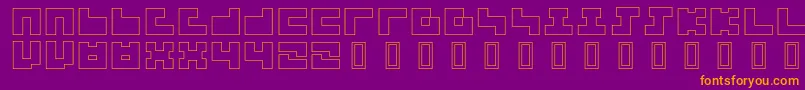 3x3Outline Font – Orange Fonts on Purple Background