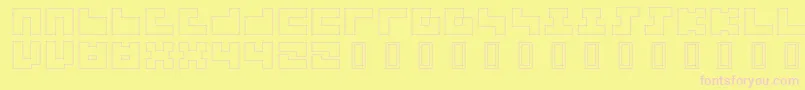 3x3Outline Font – Pink Fonts on Yellow Background