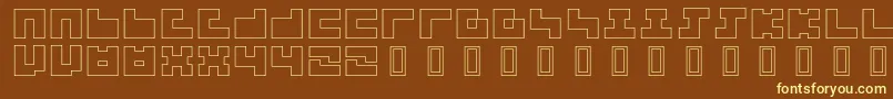 フォント3x3Outline – 黄色のフォント、茶色の背景