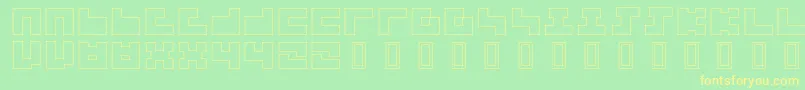 3x3Outline Font – Yellow Fonts on Green Background