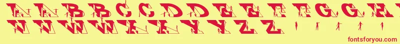 Vertigopeople Font – Red Fonts on Yellow Background