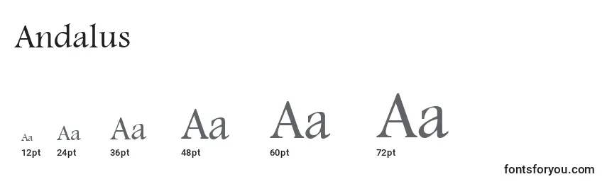 Размеры шрифта Andalus