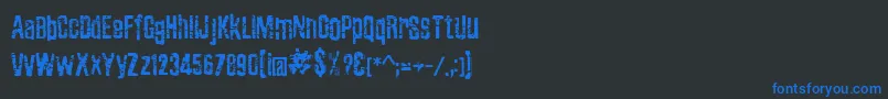 フォントZubajdaGrng – 黒い背景に青い文字