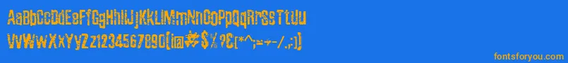 ZubajdaGrng-Schriftart – Orangefarbene Schriften auf blauem Hintergrund