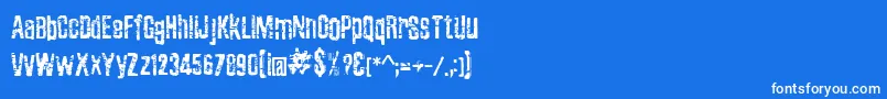 Czcionka ZubajdaGrng – białe czcionki na niebieskim tle
