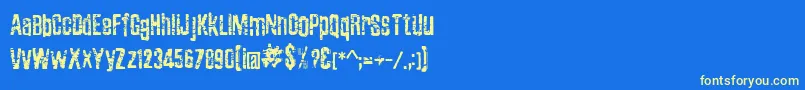 フォントZubajdaGrng – 黄色の文字、青い背景