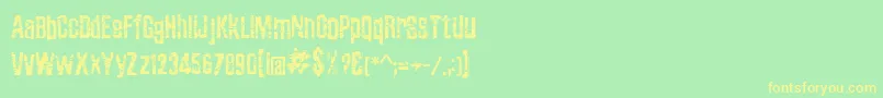 Czcionka ZubajdaGrng – żółte czcionki na zielonym tle