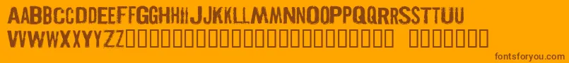 Pistolgrip Font – Brown Fonts on Orange Background