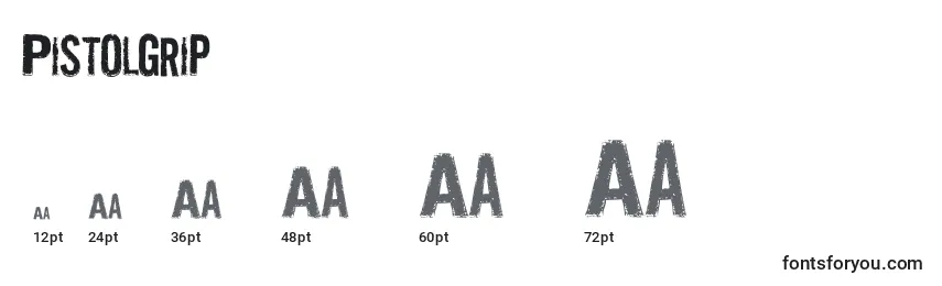 Pistolgrip Font Sizes