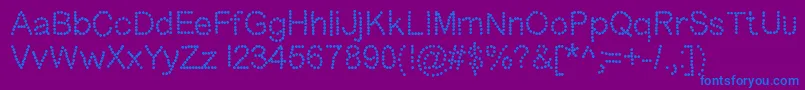 Dotness Font – Blue Fonts on Purple Background