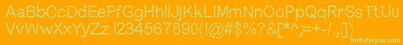 Dotness-Schriftart – Grüne Schriften auf orangefarbenem Hintergrund