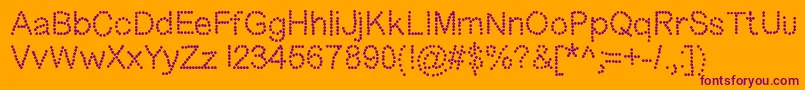 Dotness Font – Purple Fonts on Orange Background