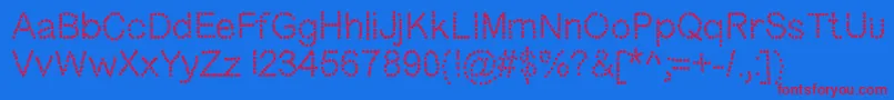 Dotness Font – Red Fonts on Blue Background