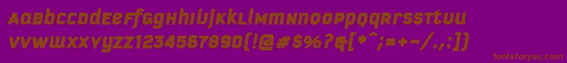 KautivaUniBlackItalic-fontti – ruskeat fontit violetilla taustalla