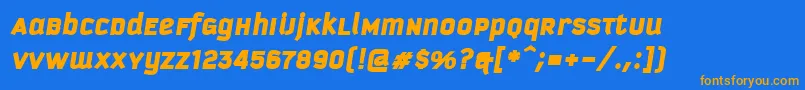 KautivaUniBlackItalic Font – Orange Fonts on Blue Background