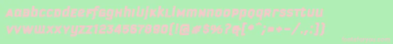 Шрифт KautivaUniBlackItalic – розовые шрифты на зелёном фоне