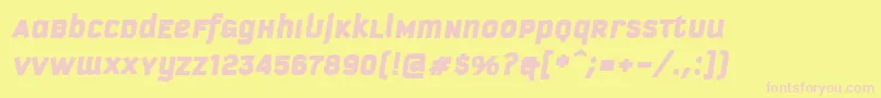KautivaUniBlackItalic-fontti – vaaleanpunaiset fontit keltaisella taustalla