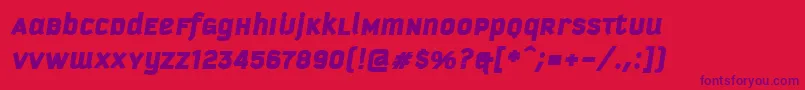 KautivaUniBlackItalic Font – Purple Fonts on Red Background