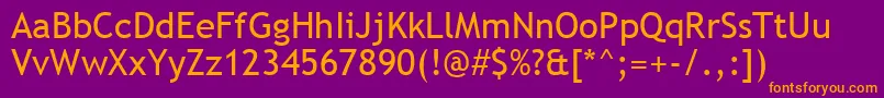 TrebuchetMs Font – Orange Fonts on Purple Background