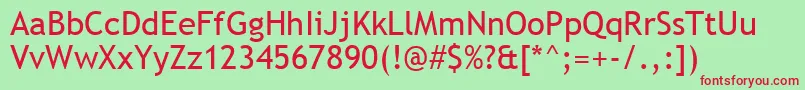 TrebuchetMs Font – Red Fonts on Green Background