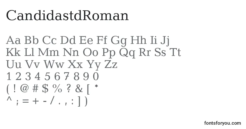 Schriftart CandidastdRoman – Alphabet, Zahlen, spezielle Symbole
