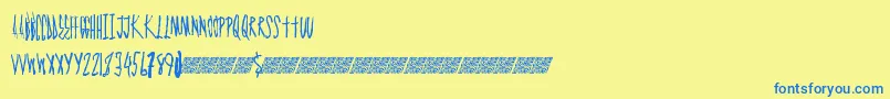 Graphmaster Font – Blue Fonts on Yellow Background