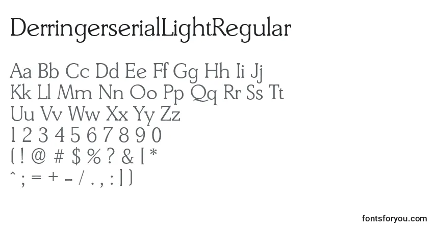 Czcionka DerringerserialLightRegular – alfabet, cyfry, specjalne znaki