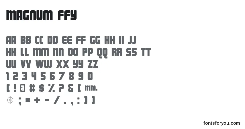 Magnum ffy Font – alphabet, numbers, special characters