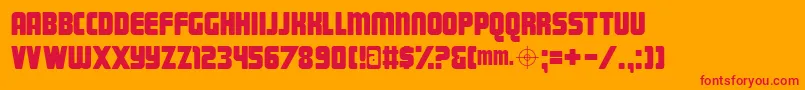 Magnum ffy Font – Red Fonts on Orange Background