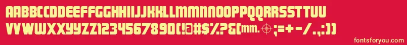 Magnum ffy Font – Yellow Fonts on Red Background