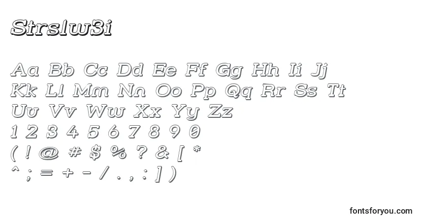 Czcionka Strslw3i – alfabet, cyfry, specjalne znaki