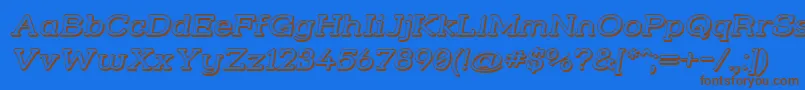 Strslw3i Font – Brown Fonts on Blue Background