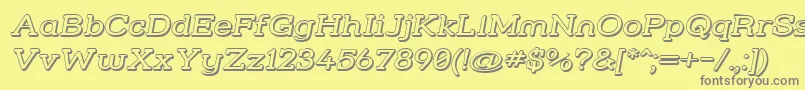 Strslw3i Font – Gray Fonts on Yellow Background