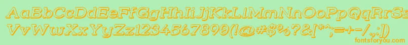 Strslw3i Font – Orange Fonts on Green Background