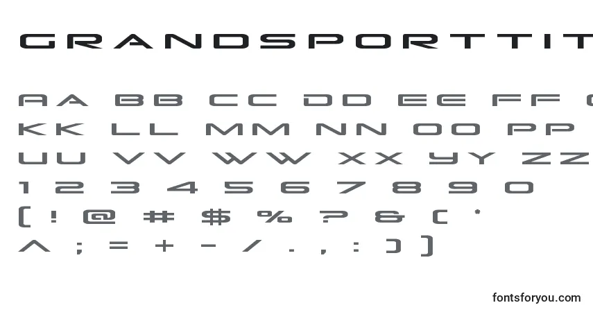 Schriftart Grandsporttitle – Alphabet, Zahlen, spezielle Symbole