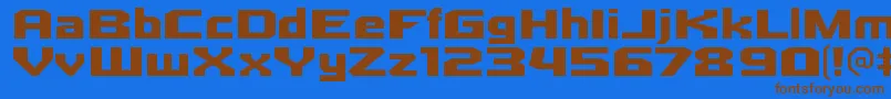 QuadrangleRegular-Schriftart – Braune Schriften auf blauem Hintergrund