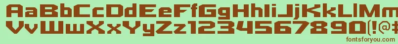フォントQuadrangleRegular – 緑の背景に茶色のフォント